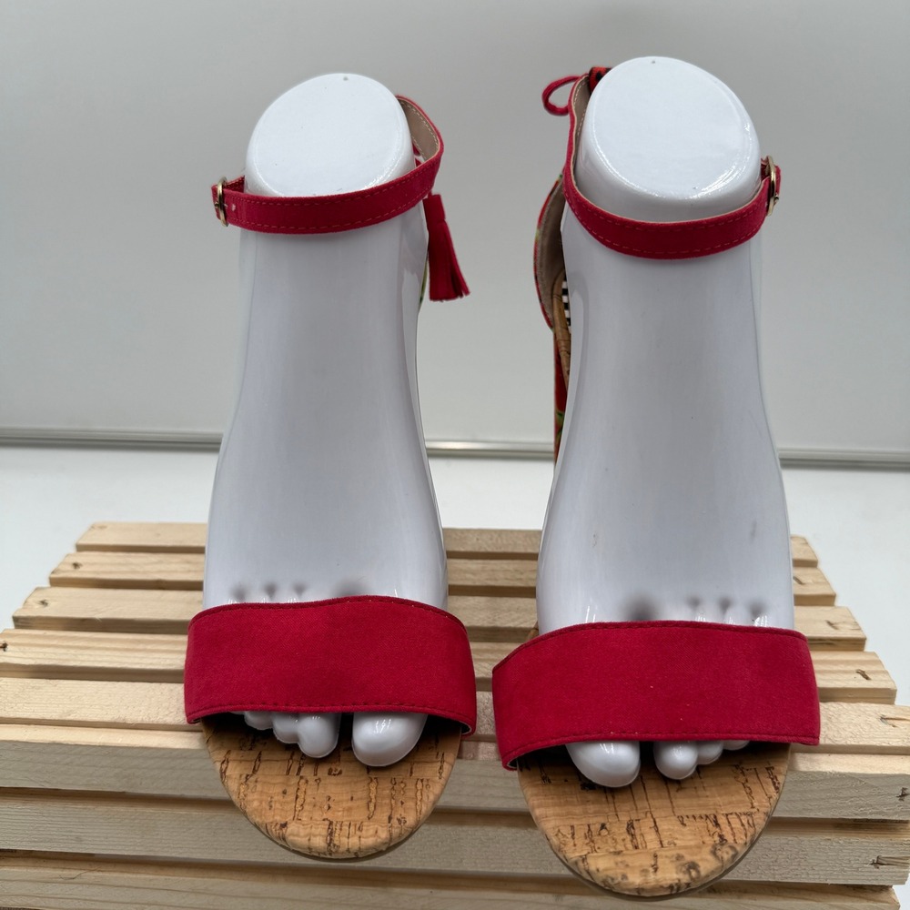 Betsey Johnson Rallo Watermelon Block Heel Sandals Fruit Print Ankle Strap 8 - Picture 3 of 7